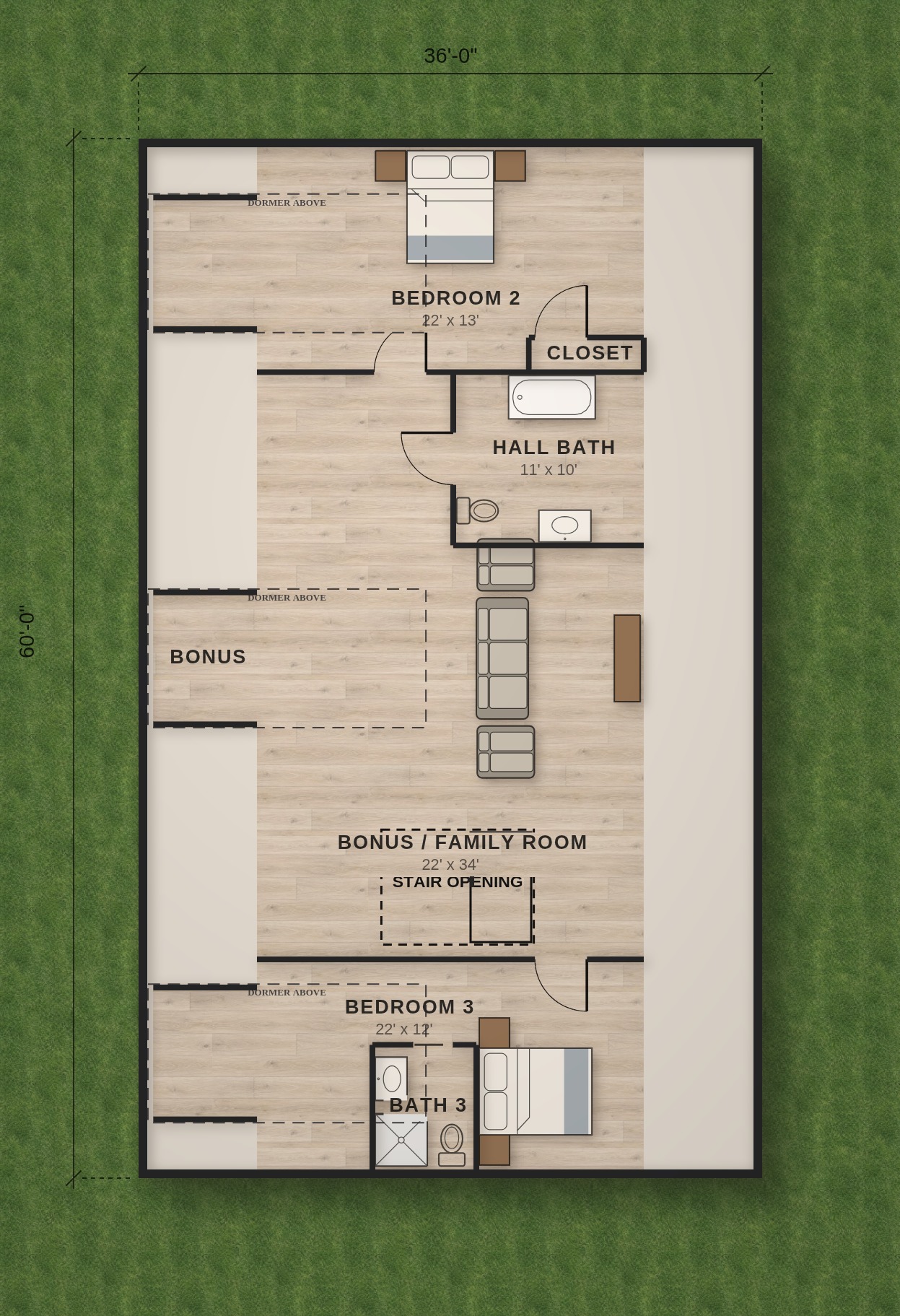 The Hearthstone attic floor plan