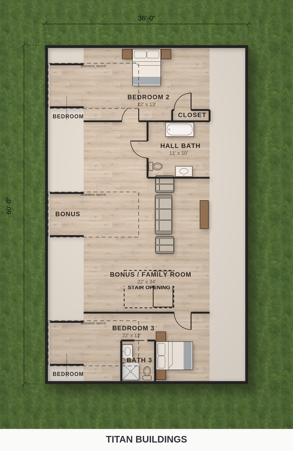 Hearthstone Barndominium Floor Plan | 3 Bedrooms | Titan Buildings