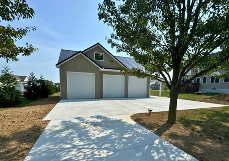 Garage - Titan Buildings Delaware Maryland pole building construction Custom residential garage building in Delaware - Titan Buildings garage construction services
