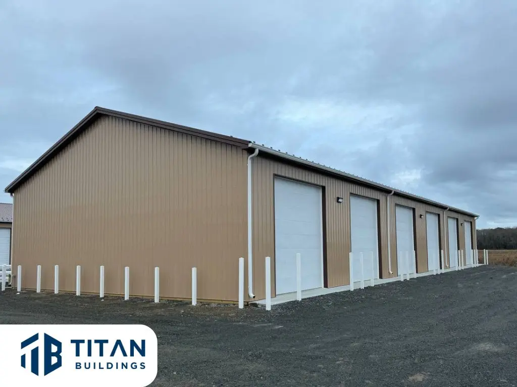 50x100 commercial flex space pole building in Sussex County, Delaware