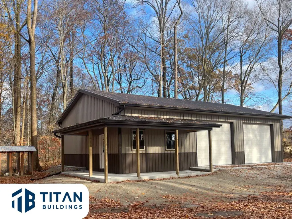 40x50x12 workshop garage with lean-to in Delaware