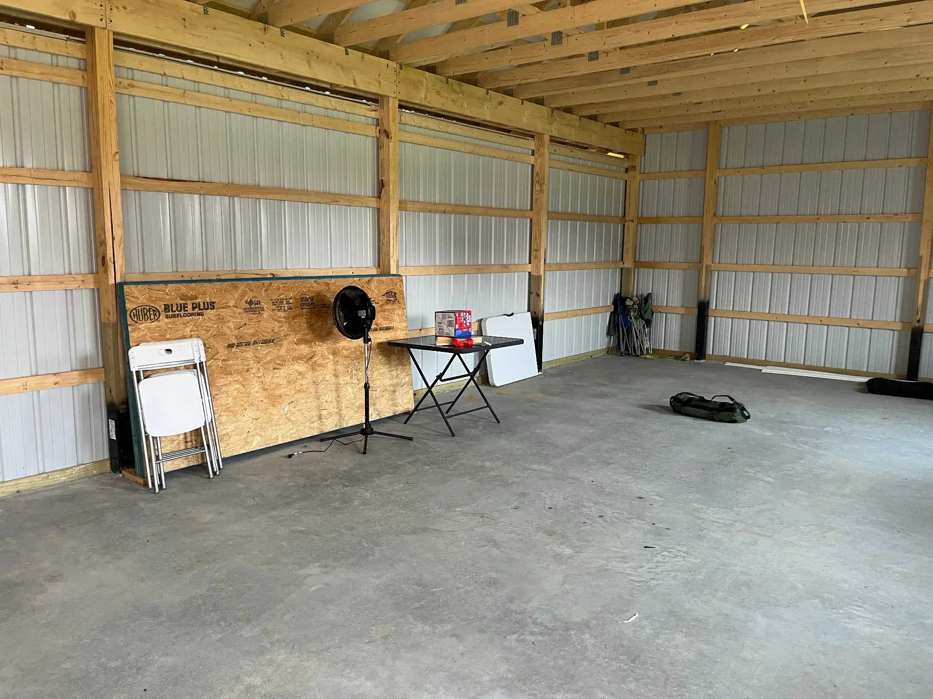 24x24 pole barn garage finished interior
