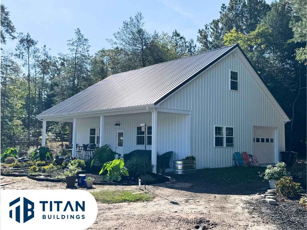 40x40x10 backyard pole building garage in Ocean View, Delaware
